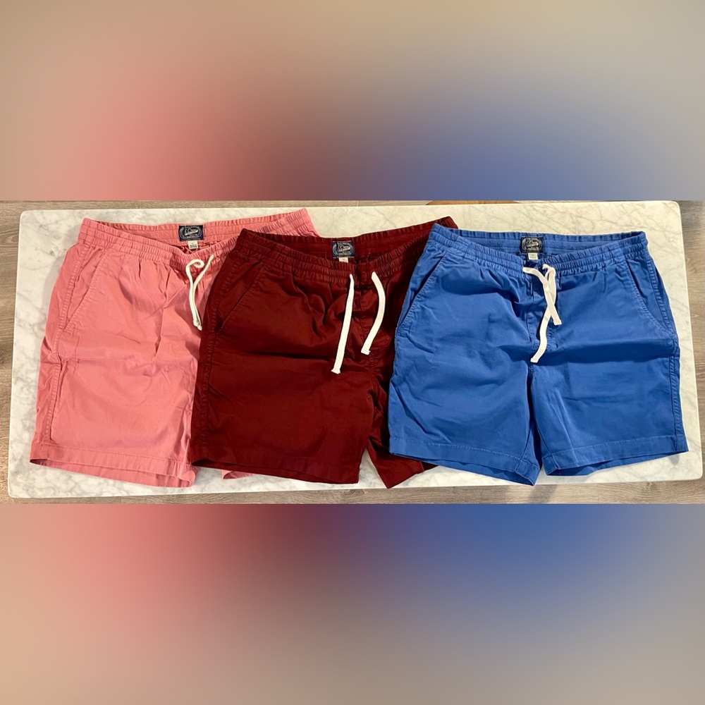 Men’s used J Crew shorts lot of 3. Two Medium and One Large.
